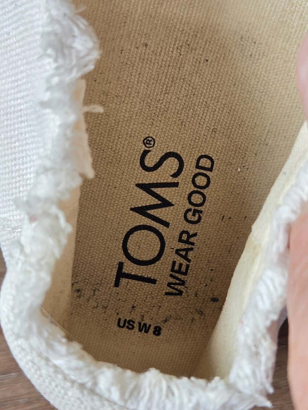 TOMS Women Valencia Platform Espadrille White Canvas Flats Slip On size 8 - Picture 10 of 10